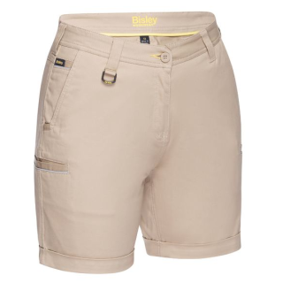 T1015 -Stone, Women's Stretch Cotton Short