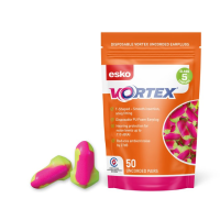 PH50 Esko Vortex Earplugs T-Shaped Uncorded Pouch